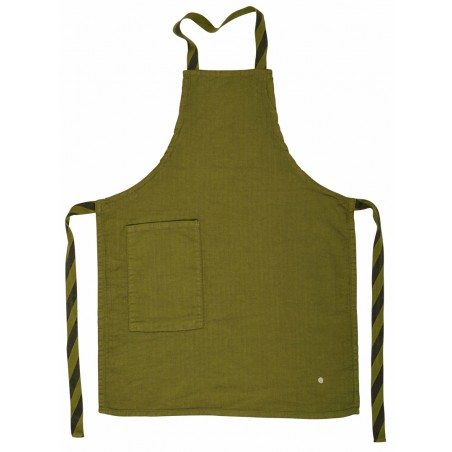 Child apron linen and cotton Marcel lichen 
