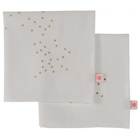 Napkin x2 linen and cotton Lina craie 40