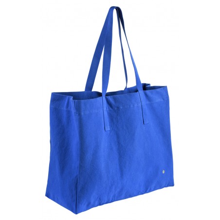 Shopping bag cotton Iona bleu mécano 
