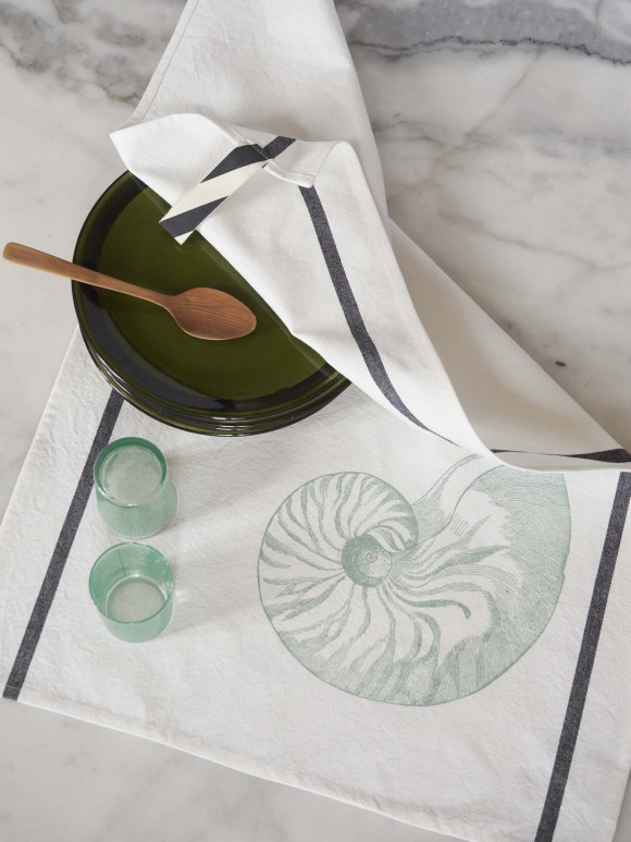 Tea towel cotton Frenchy ursula celadon 