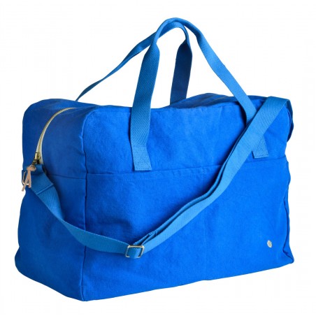 Travel bag organic cotton Iona bleu mécano 