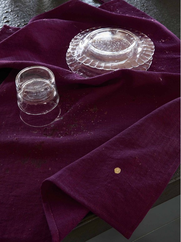 Tea towel linen and cotton Marcel purple rain 