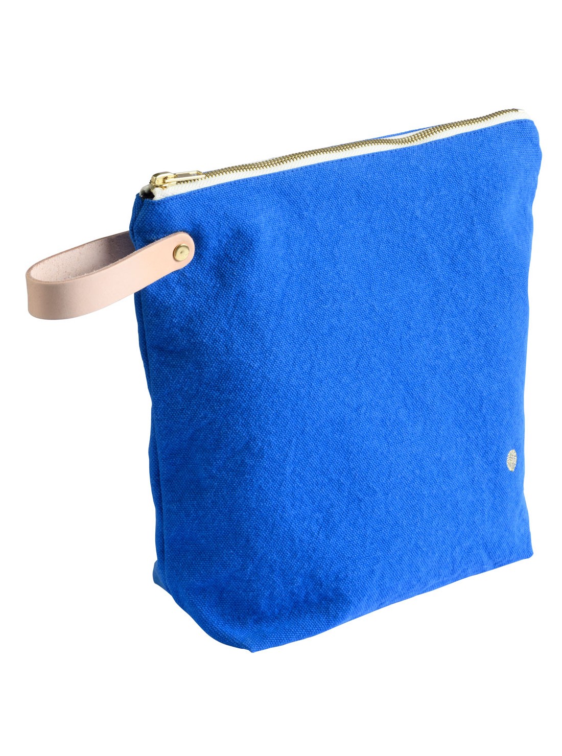 Trousse de toilette coton bio GM bleue