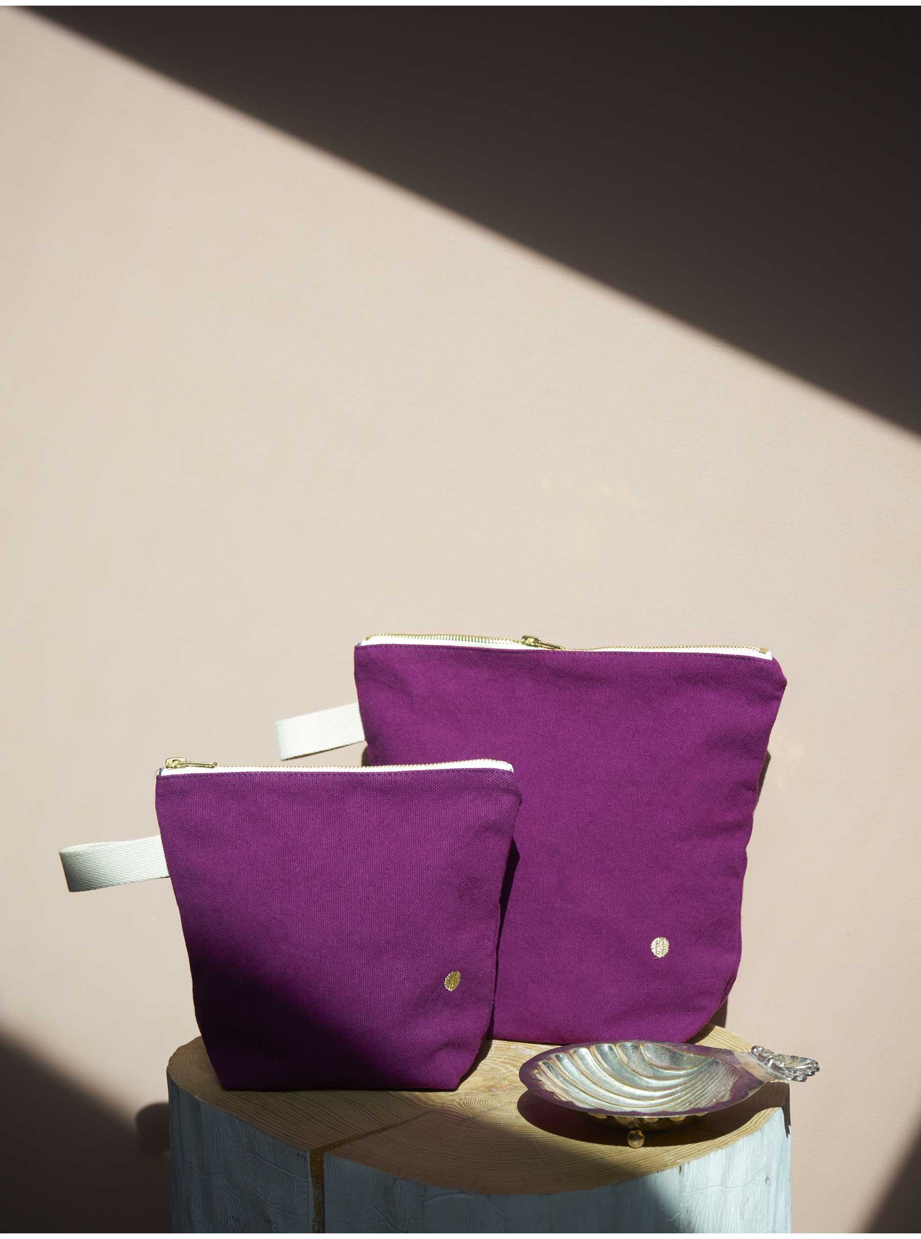 Trousse de toilette coton bio GM violette