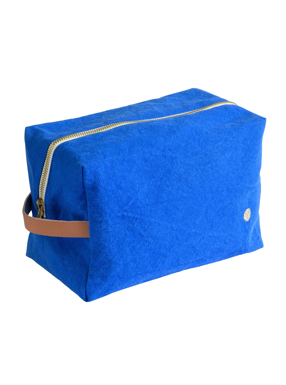 Trousse cube coton bio GM bleue
