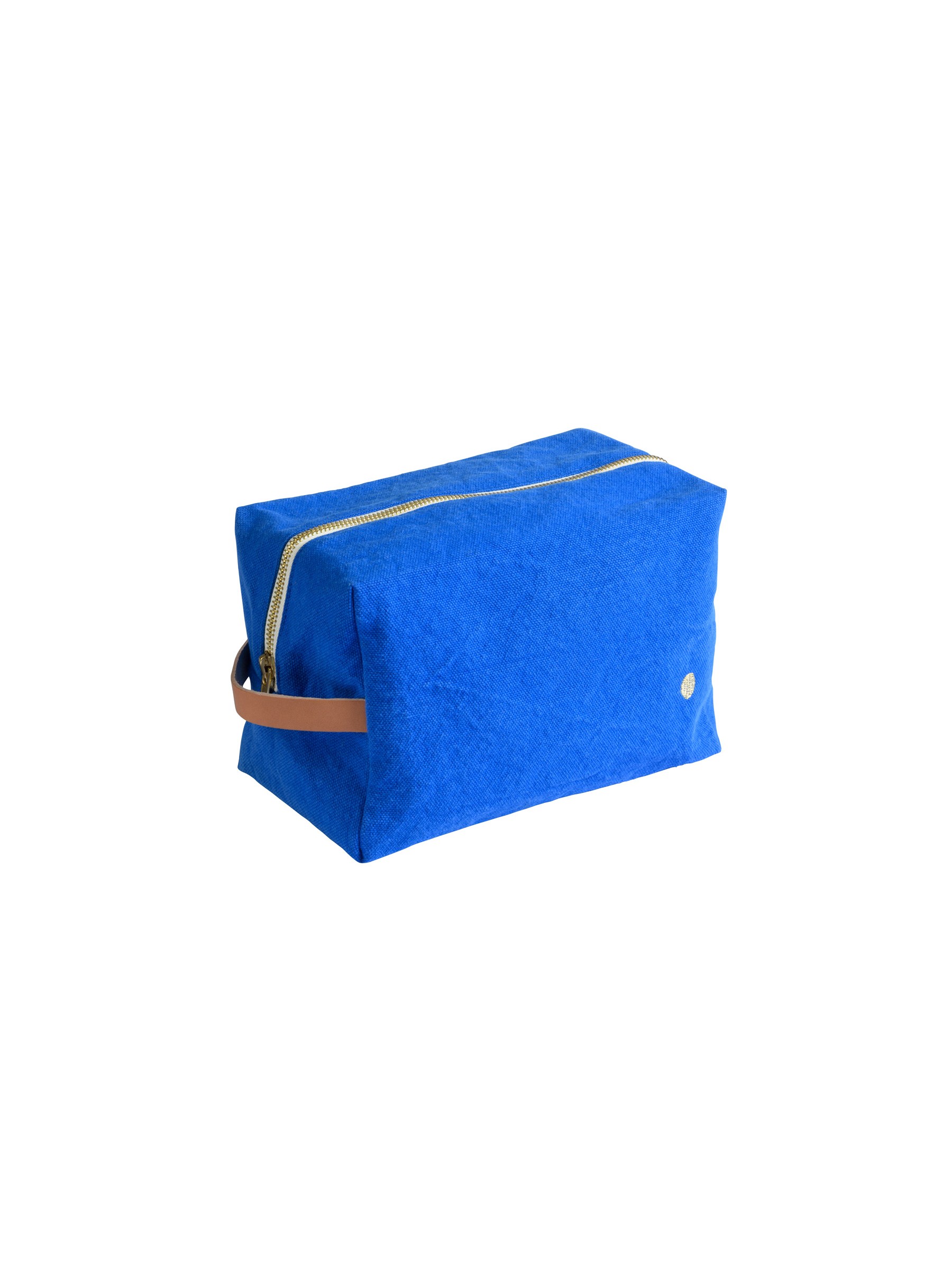 Trousse cube coton bio GM bleue
