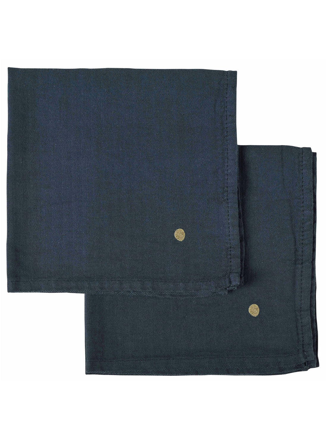 Serviettes de table lin coton bleues
