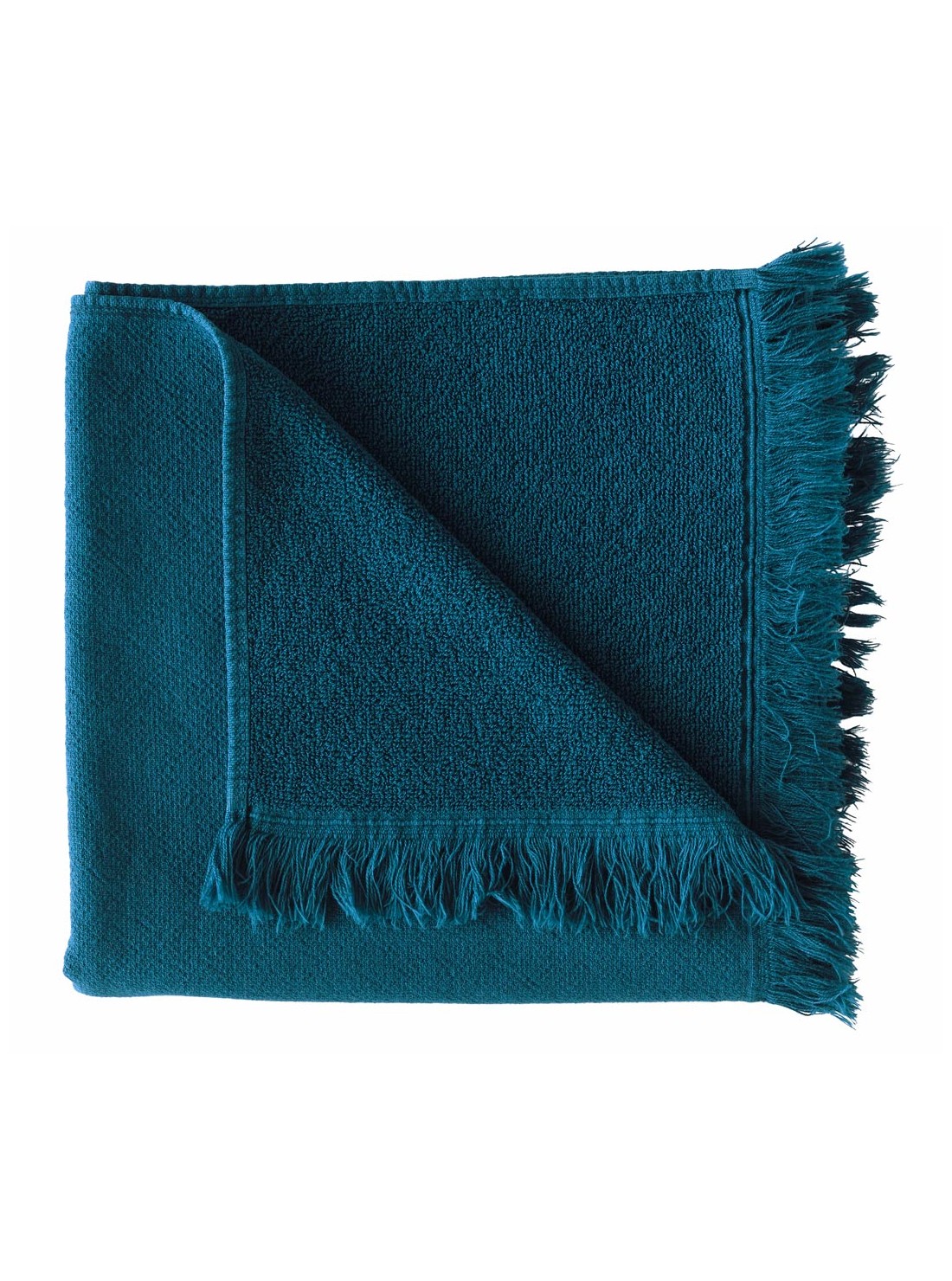Serviette de bain coton bio bleue
