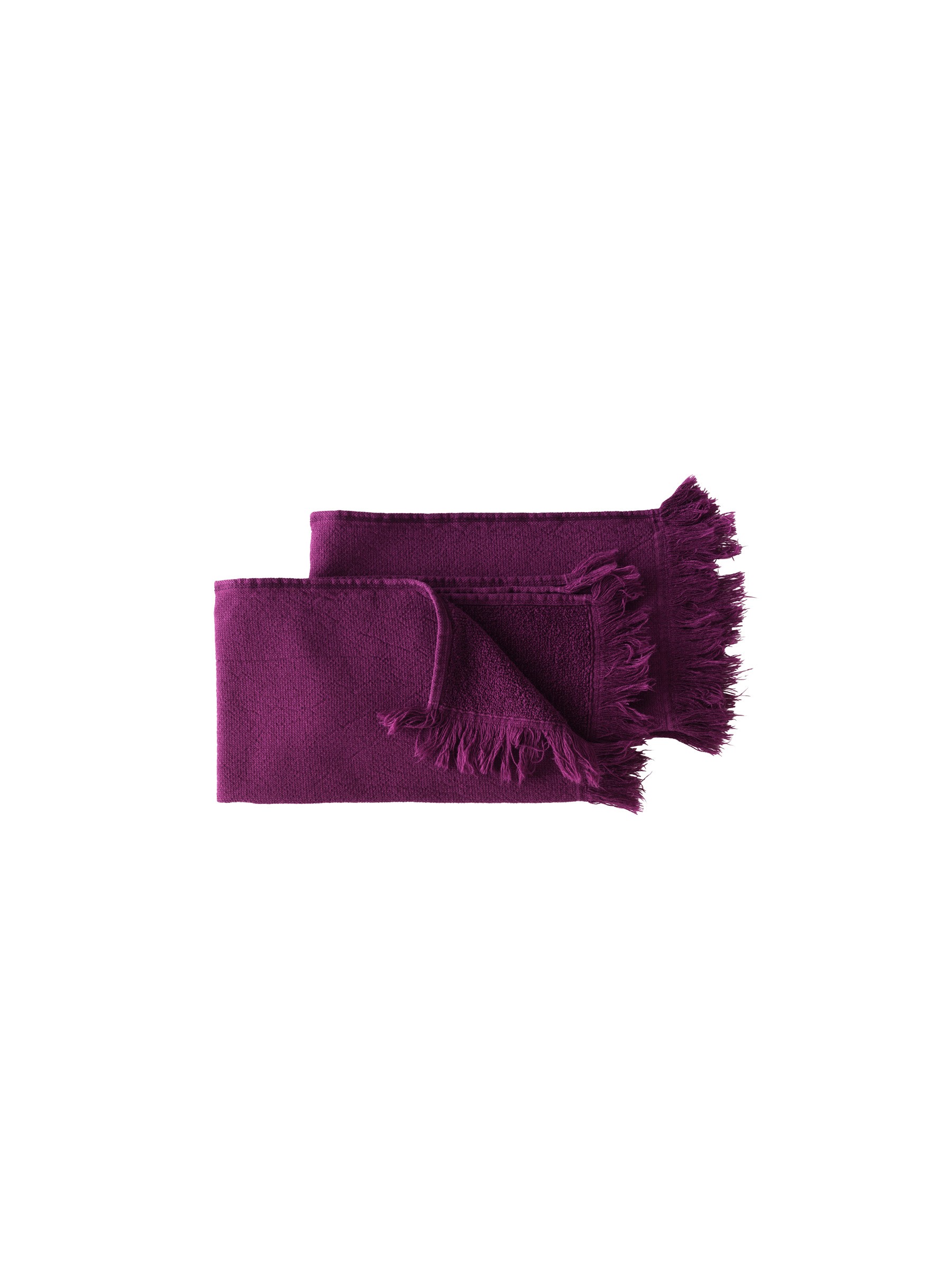 Serviettes invités coton bio violettes