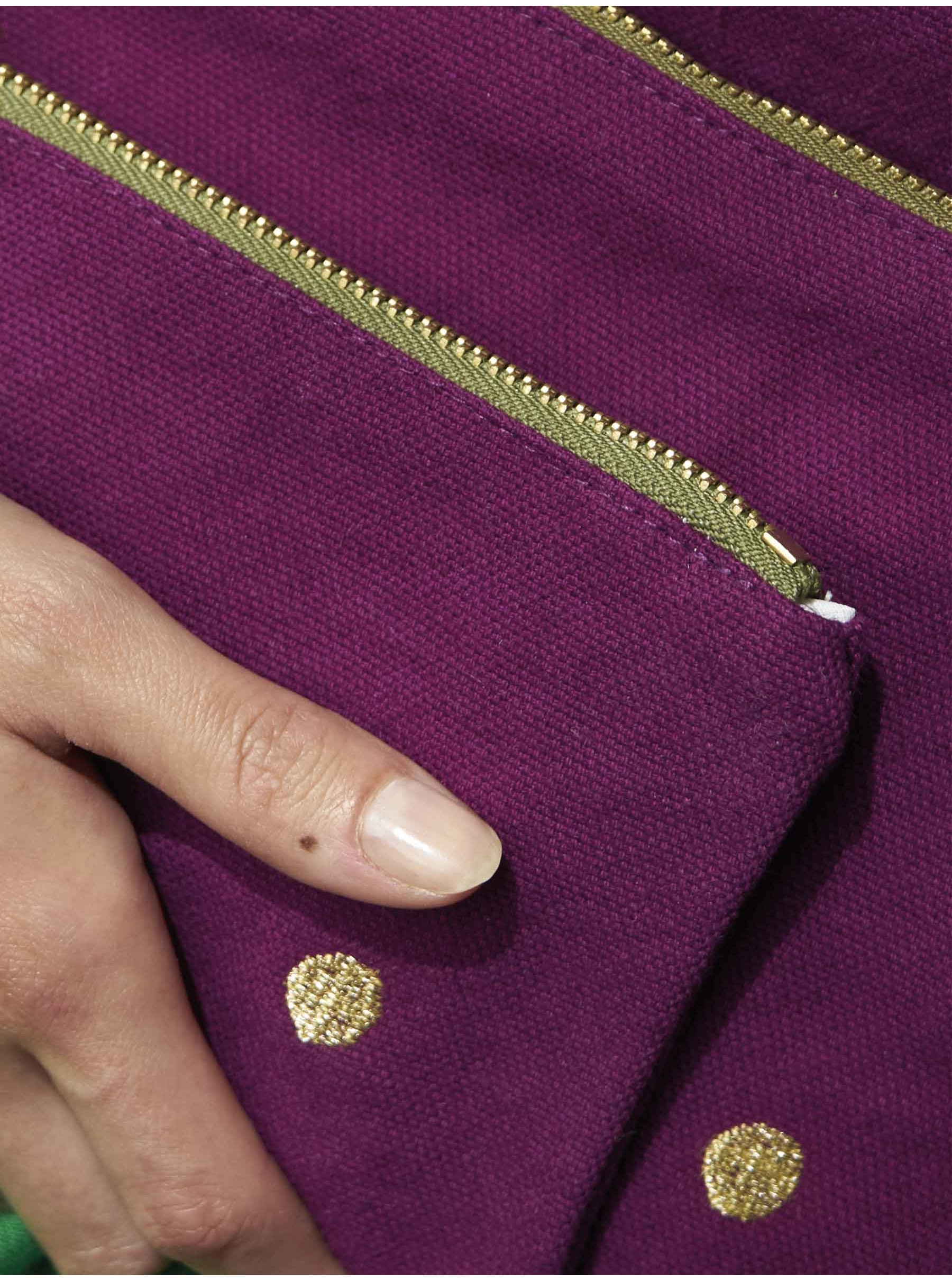 Pochette coton bio M violette