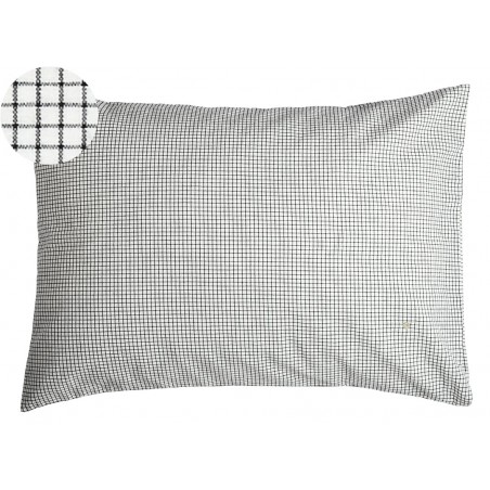 Pillow case organic washed cotton Gustave caviar 