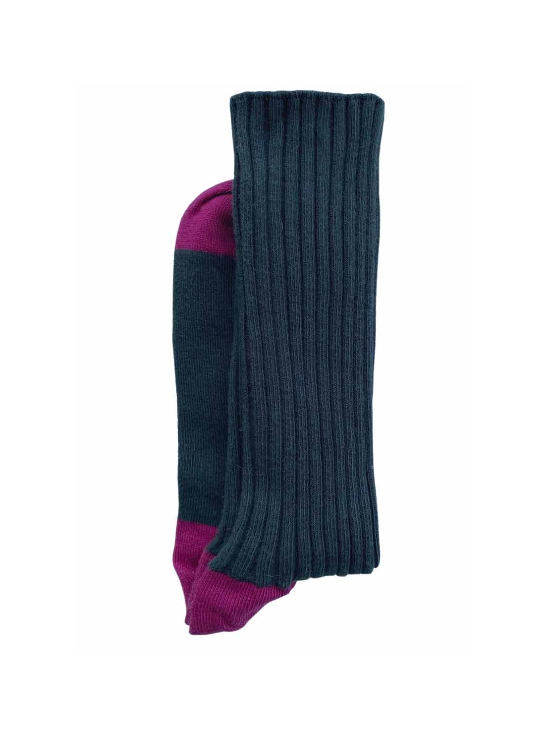 chaussettes coton bicolore noir rose unisexe
