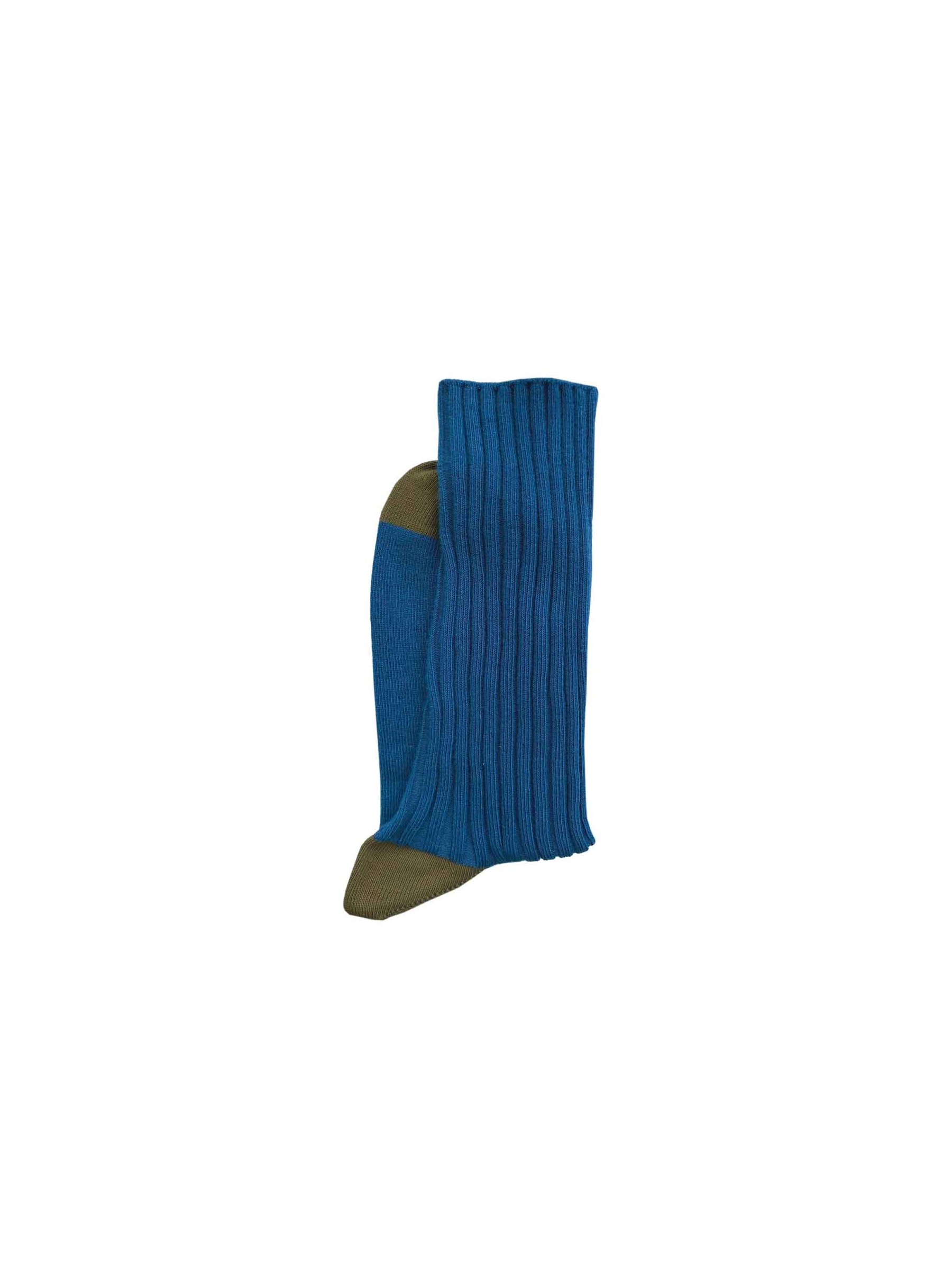 Socks cotton blue bicolour