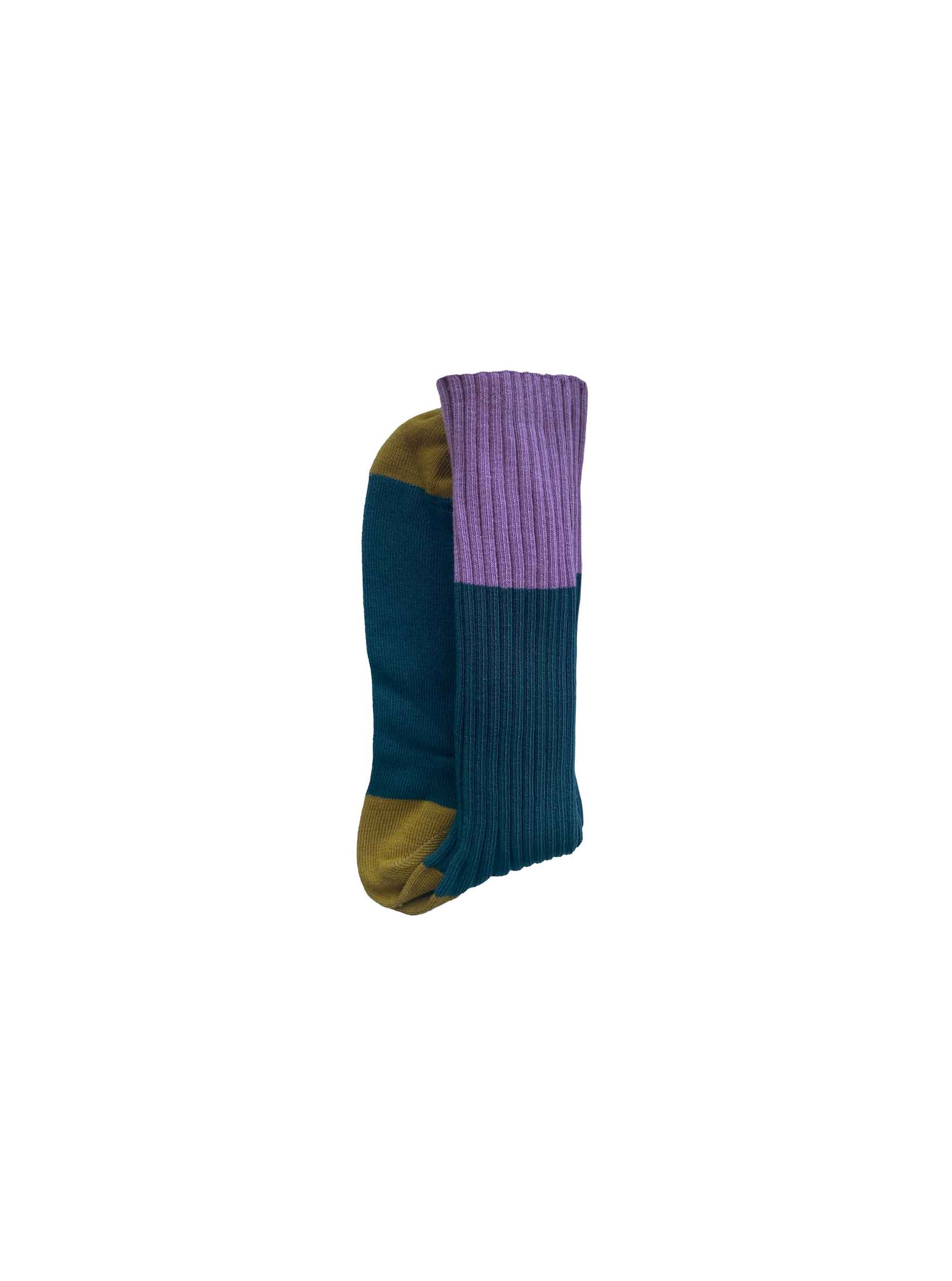 unisex blue camel purple tricolour cotton socks