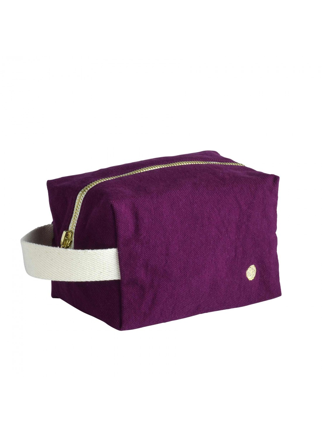 Trousse cube coton bio PM violette