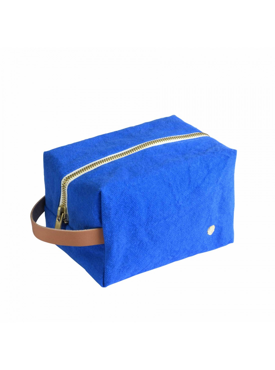 Trousse cube coton bio PM bleue