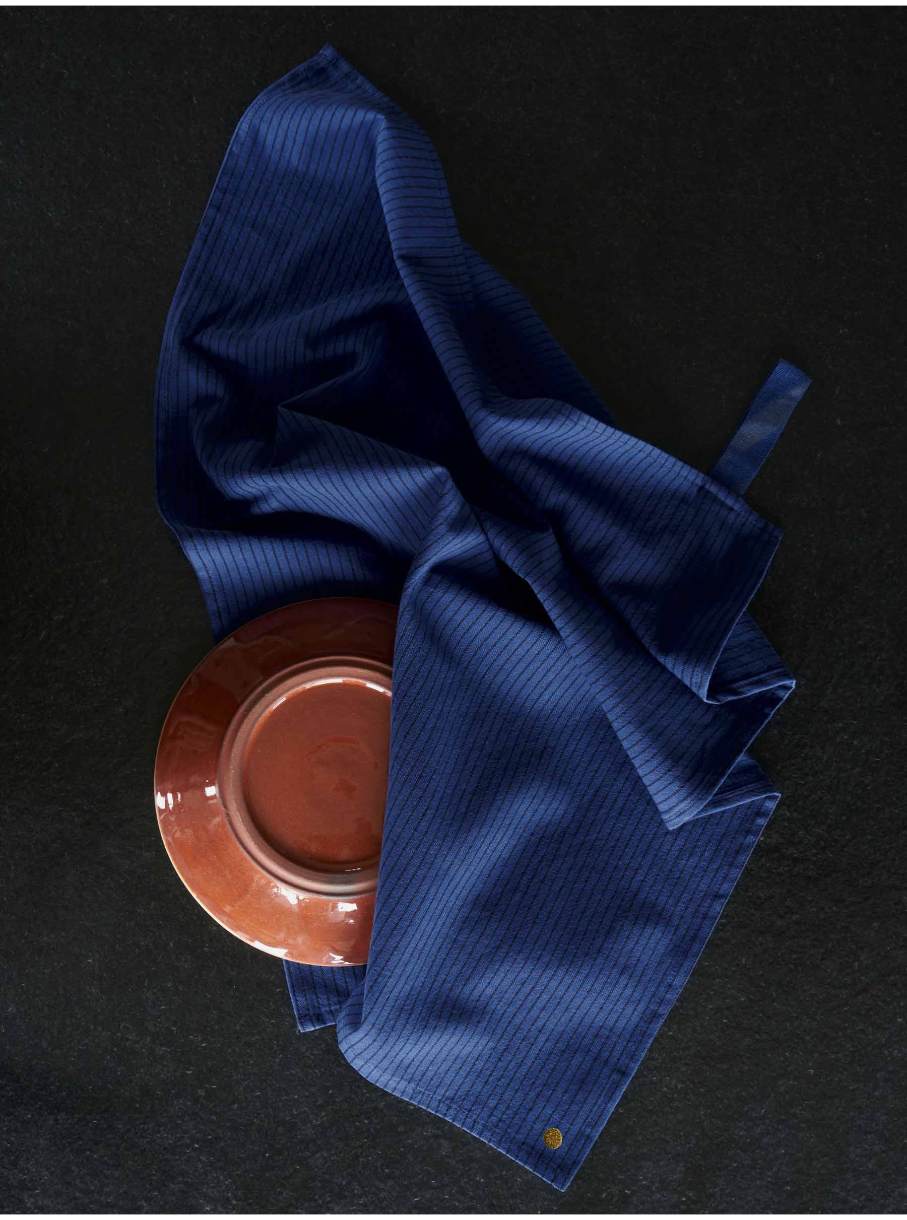 Tea towel organic cotton blue