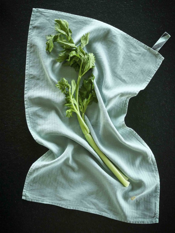 Tea towel linen and cotton Marcel celadon 