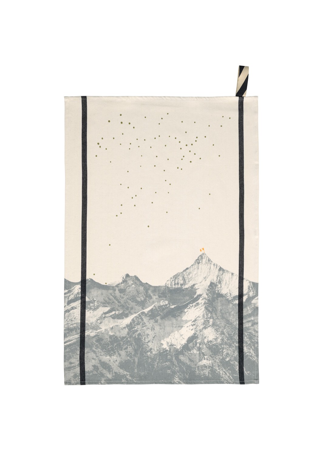 Organic cotton tea towel with mountain print