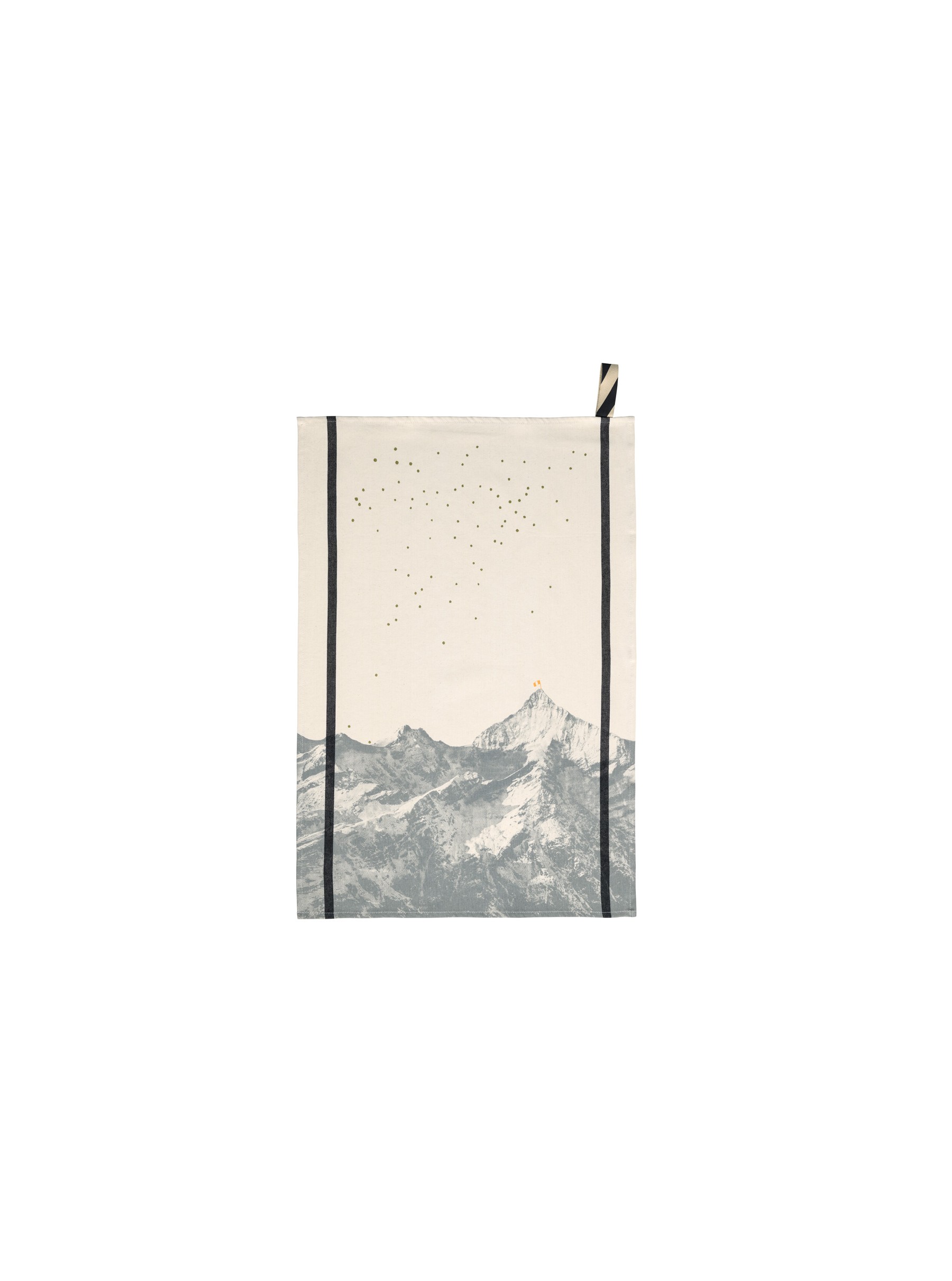 Organic cotton tea towel with mountain print