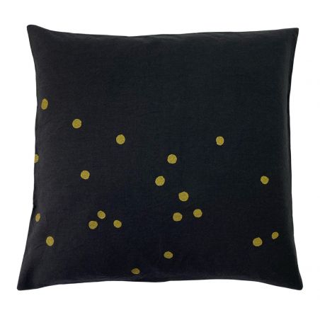 Cushion cover linen and cotton Lina caviar 50