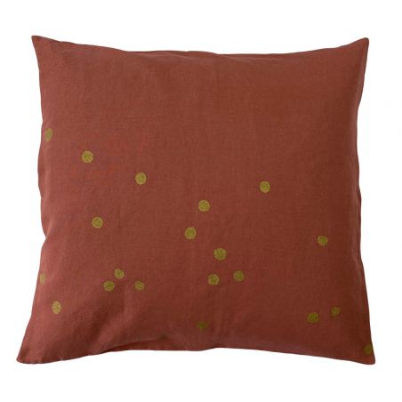 Cushion cover linen and cotton Lina rhubarbe 50