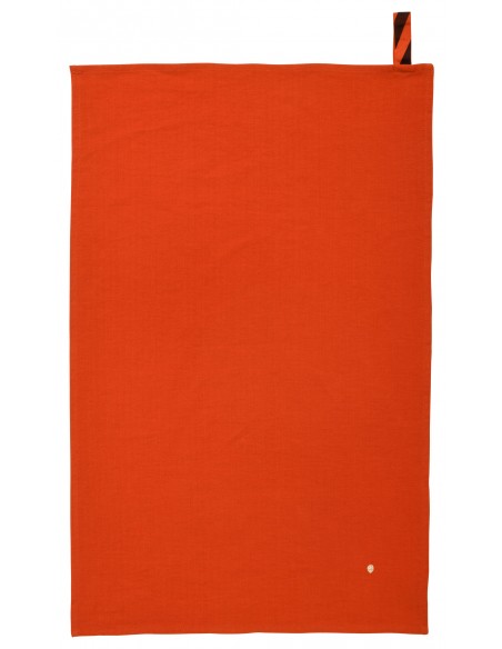 Tea towel linen and cottonMarcel tangerine 