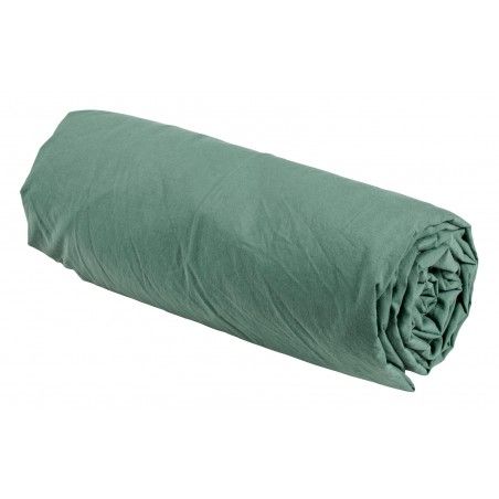 Fitted sheet organic cotton percale Celeste sauge 