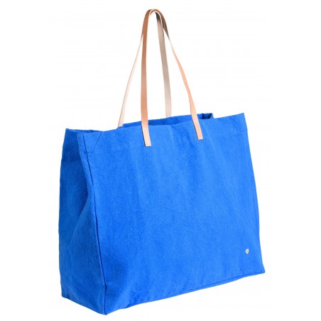 Shopping bag organic cotton Iona bleu mécano 