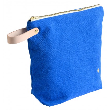 Toiletry bag cotton Iona bleu mécano GM
