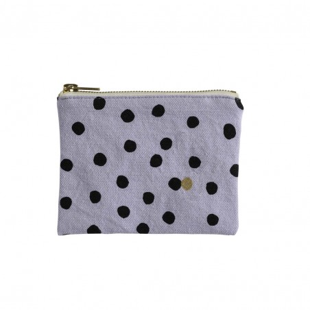 Pouch cotton Polka lilas S